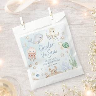 Oneder The Sea Ocean Animals 1st Birthday Favor Bag