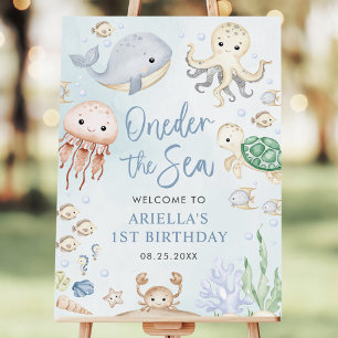 Oneder the Sea Ocean Animals 1st Birthday Foam Board