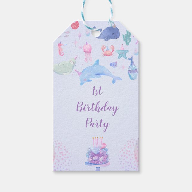 ONEder the Sea Party Gift Tag (Front)