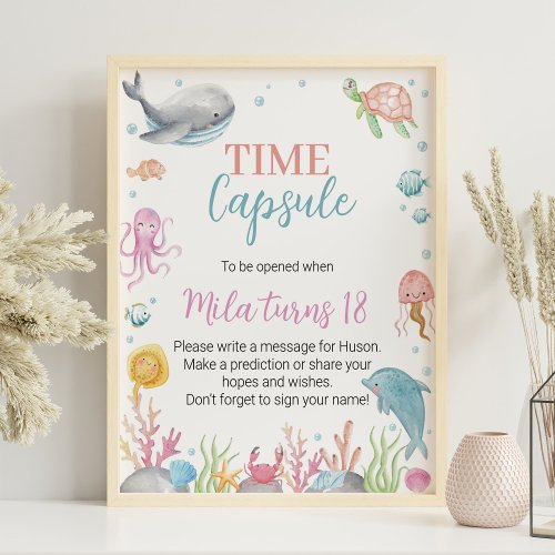 Oneder The Sea Pastel Birthday Time Capsule Poster