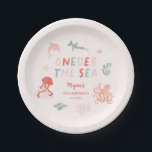 ONEder The Sea Pink Birthday Party Paper Plates<br><div class="desc">Cute under the sea theme birthday party plate featuring illustration of pink sea creatures. Perfect for a girl's first birthday.</div>