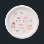 ONEder The Sea Pink Birthday Party Paper Plates<br><div class="desc">Cute under the sea theme birthday party plate featuring illustration of pink sea creatures. Perfect for a girl's first birthday.</div>