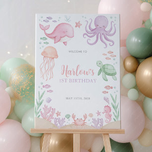 Oneder The Sea Welcome Sign 1st Birthday Girl