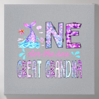 Oneder Under The Sea Great Grandma 1st Birthday Canvas Photo Tile