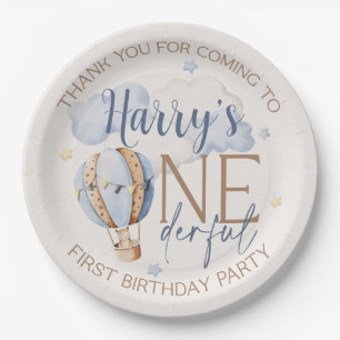 ONEderful 1st Birthday Hot Air Balloon Paper Plate