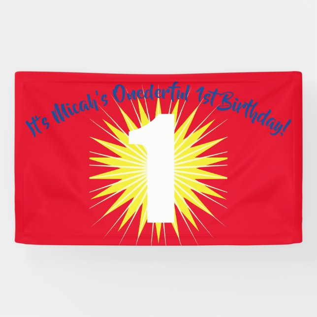 Onederful 1st Birthday Party Banner (Horizontal)