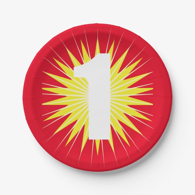 Onederful 1st Birthday Party Paper Plates (Front)