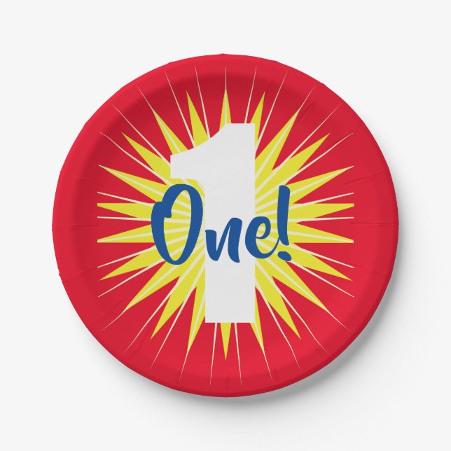 Onederful 1st Birthday Party Paper Plates (Front)