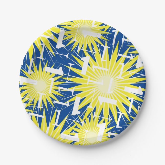 Onederful 1st Birthday Party Paper Plates (Front)