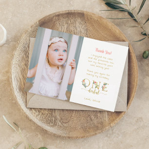 Onederful 1st Birthday Photo Thank You Cards