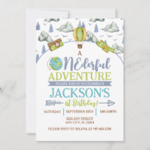 Onederful Adventure 1st Birthday Invitation