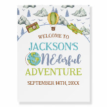 Onederful Adventure 1st Birthday Welcome Sign