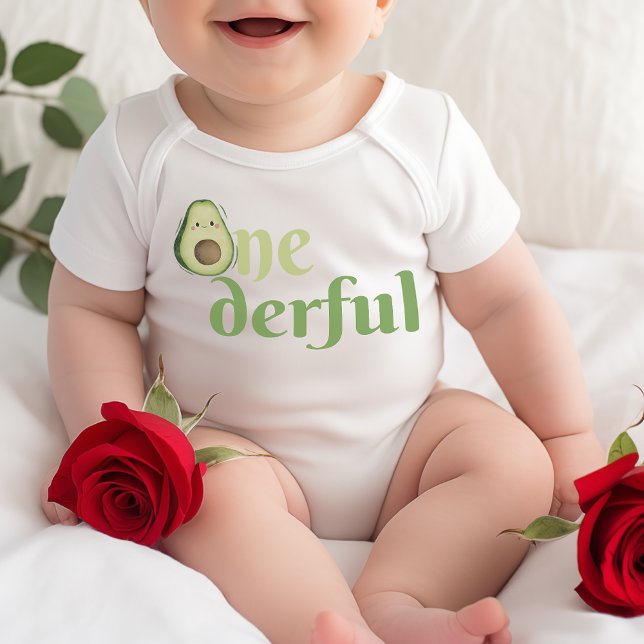 Onederful Avocado 1st Birthday Baby Bodysuit (Onederful Avocado 1st Birthday Baby Bodysuit)