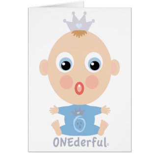 ONEderful BABY Face - blue Cards