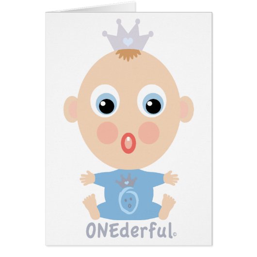 ONEderful BABY Face - blue Cards (Front)