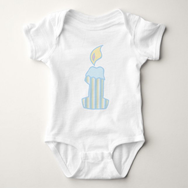 ONEderful Blue Candle Baby Bodysuit (Front)