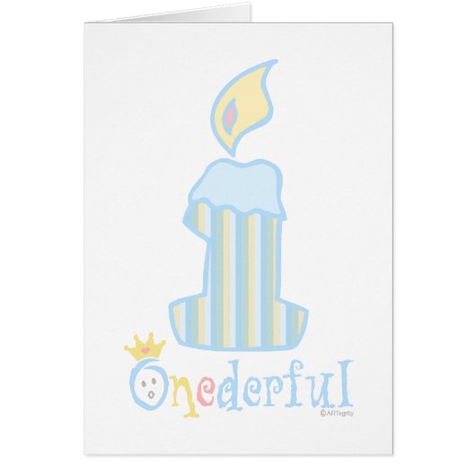 ONEderful Blue Candle Cards (Front)