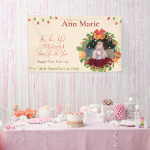 ONEderful Christmas Birthday Welcome Banner