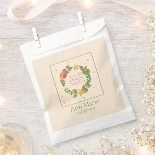 ONEderful Christmas Wreath Birthday Party Favor Bag