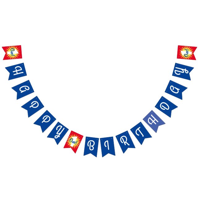 Onederful Cute Colorful 1st Birthday Party Theme Bunting Flags (All)