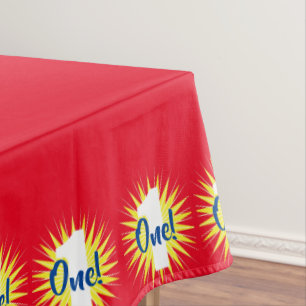 Onederful Cute Colorful 1st Birthday Party Theme Tablecloth