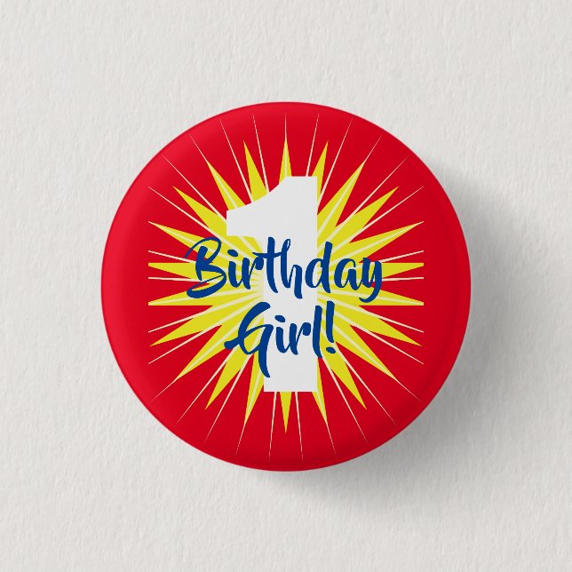 Onederful Cute Super Hero 1st Birthday Party Theme Button (Front)