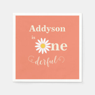 Onederful Daisy First Birthday Napkins