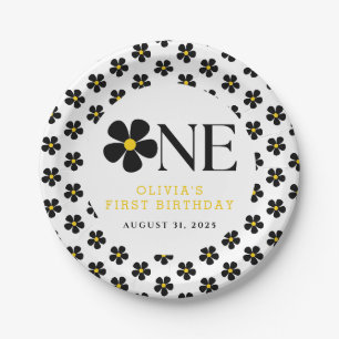 Onederful Floral 1st Birthday Party Paper Plates