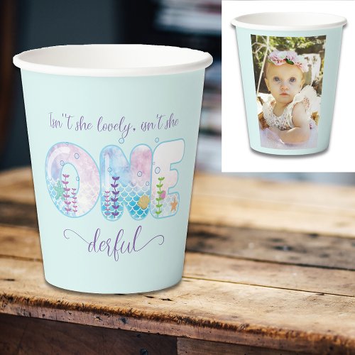 ONEderful Girls 1st Birthday Pretty Blue Paper Cups