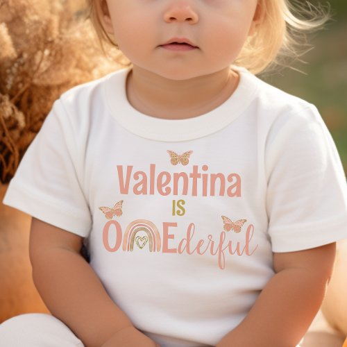 Onederful Girls First Birthday Party Boho Outfit Toddler T_shirt