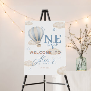 Onederful Hot Air Balloon 1st Birthday Welcome Foam Board