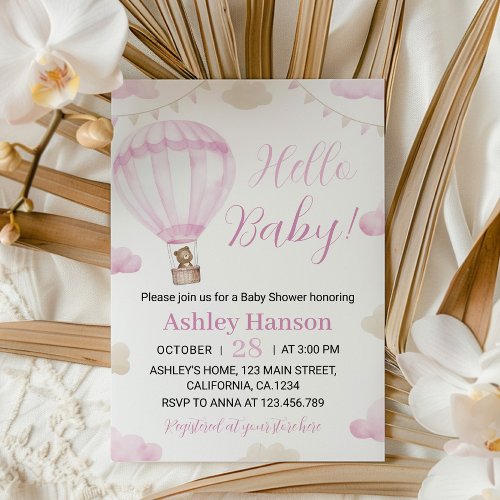 Onederful Hot Air Balloon Baby Shower Invitation