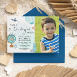 ONEderful Hot Air Balloon Photo First Birthday Invitation