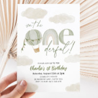 Onederful Hot Air Balloon Sage Boy 1st Birthday