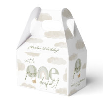 Onederful Hot Air Balloon Sage Green 1st Birthday Favor Boxes