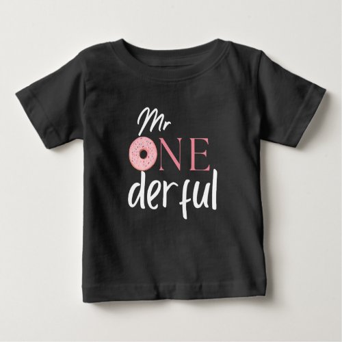 onederful pink donut 1st birthday party baby T_Shirt