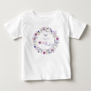 Onederful Wildflower First Birthday Baby Girl T-Shirt