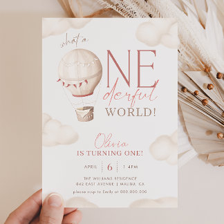 ONEderful World 1st Birthday Invitation