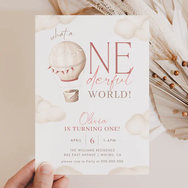 ONEderful World 1st Birthday Invitation
