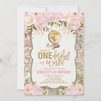 ONEderful World Adventure Map Girls 1st Birthday