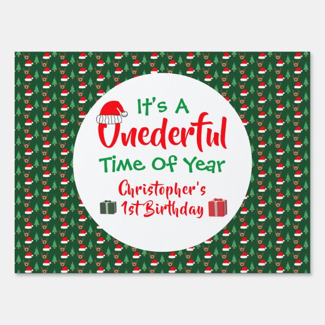 Onederful Year 1st Birthday Sign (Front)