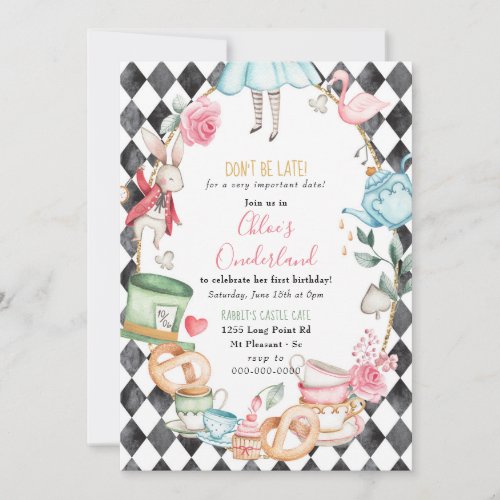 Onederland Alice Mad Tea Party Girl First Birthday