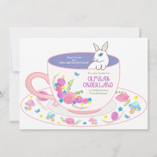 Onederland First Birthday Invitation Watercolor