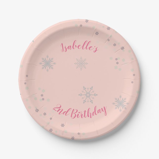 Onederland Girl Party Personalized Plates (Front)