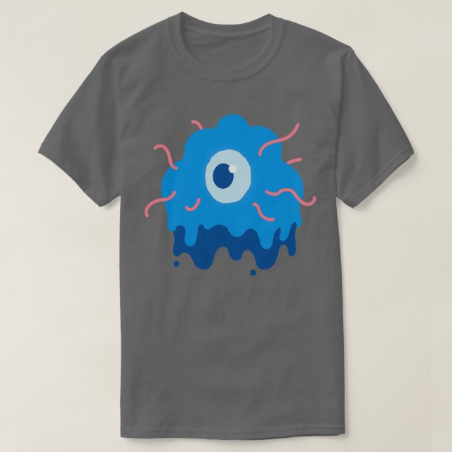 OneEyed Melty Cloud Monster With Worms T-Shirt (Design Front)