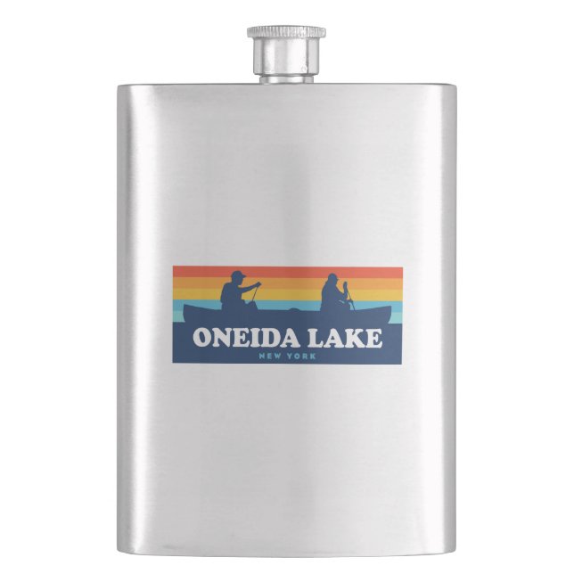 Oneida Lake New York Canoe Flask (Front)