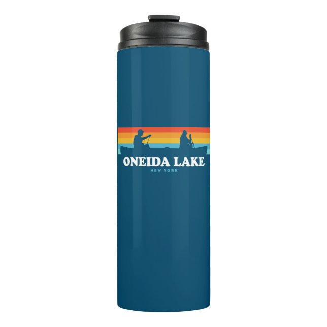 Oneida Lake New York Canoe Thermal Tumbler (Front)