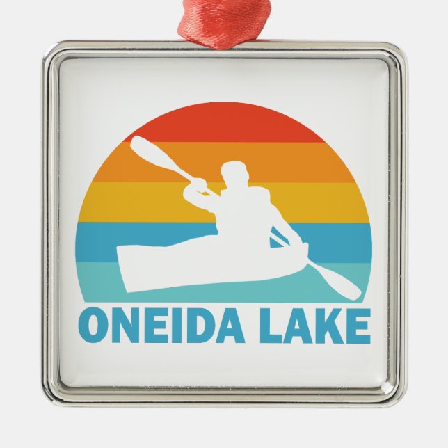 Oneida Lake New York Kayak Metal Ornament (Front)