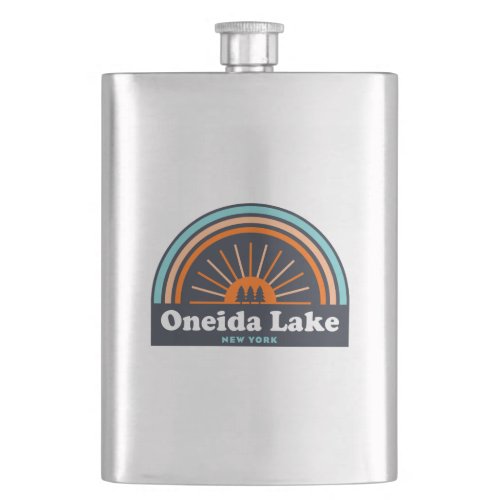 Oneida Lake New York Rainbow Flask