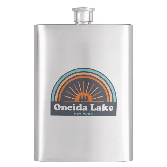 Oneida Lake New York Rainbow Flask (Front)